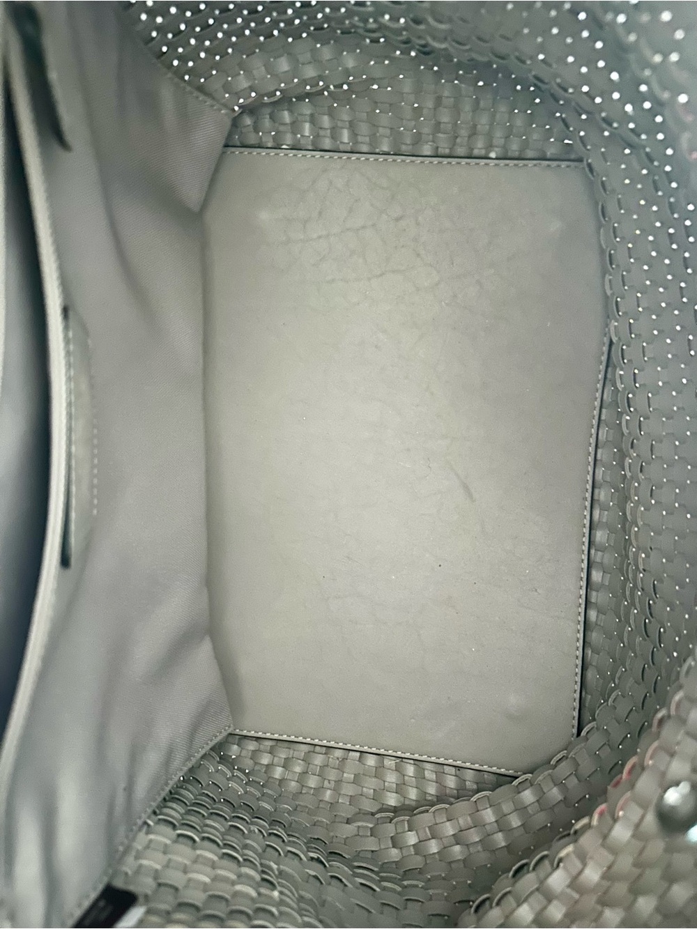 Coach Woven Leather Tote - Brown with Neon Yellow & Red Accents - Picture 7 of 16